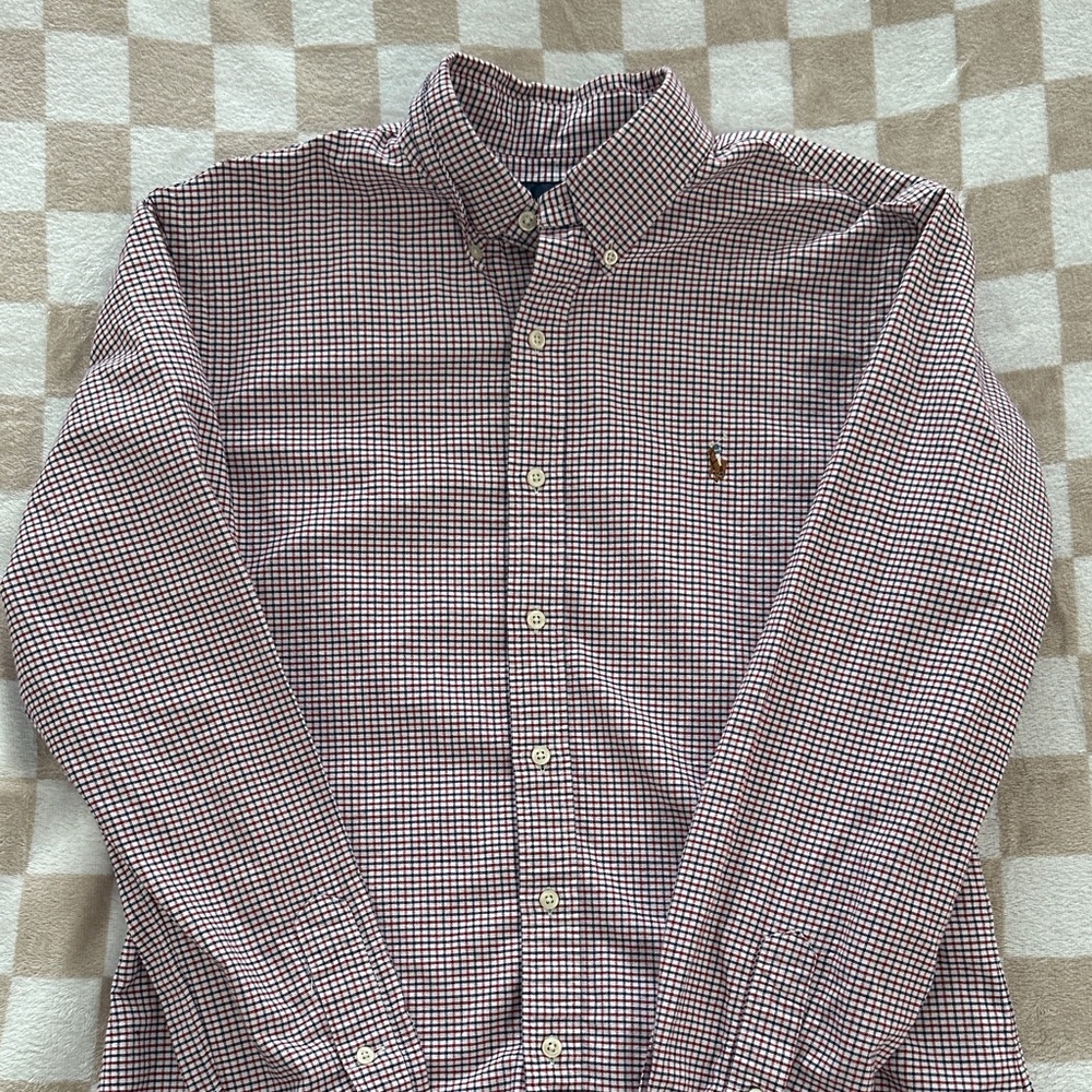 Polo Ralph Lauren Men's Red and White Checkered Shirt